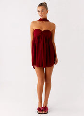 Saturn Mini Dress - Maroon