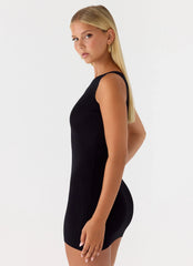 Amaris Knit Mini Dress - Black