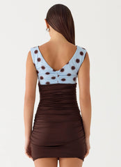 Times Two Mini Dress - Chocolate Dot