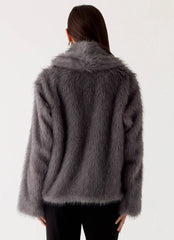 Katiana Faux Fur Jacket - Grey