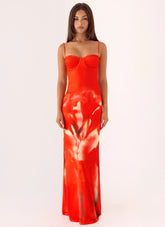 Vamonos Maxi Dress - Fire Petal