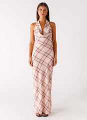Muse Maxi Dress - Pink Check