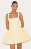 Lemon Woven Square Neck Shift Dress