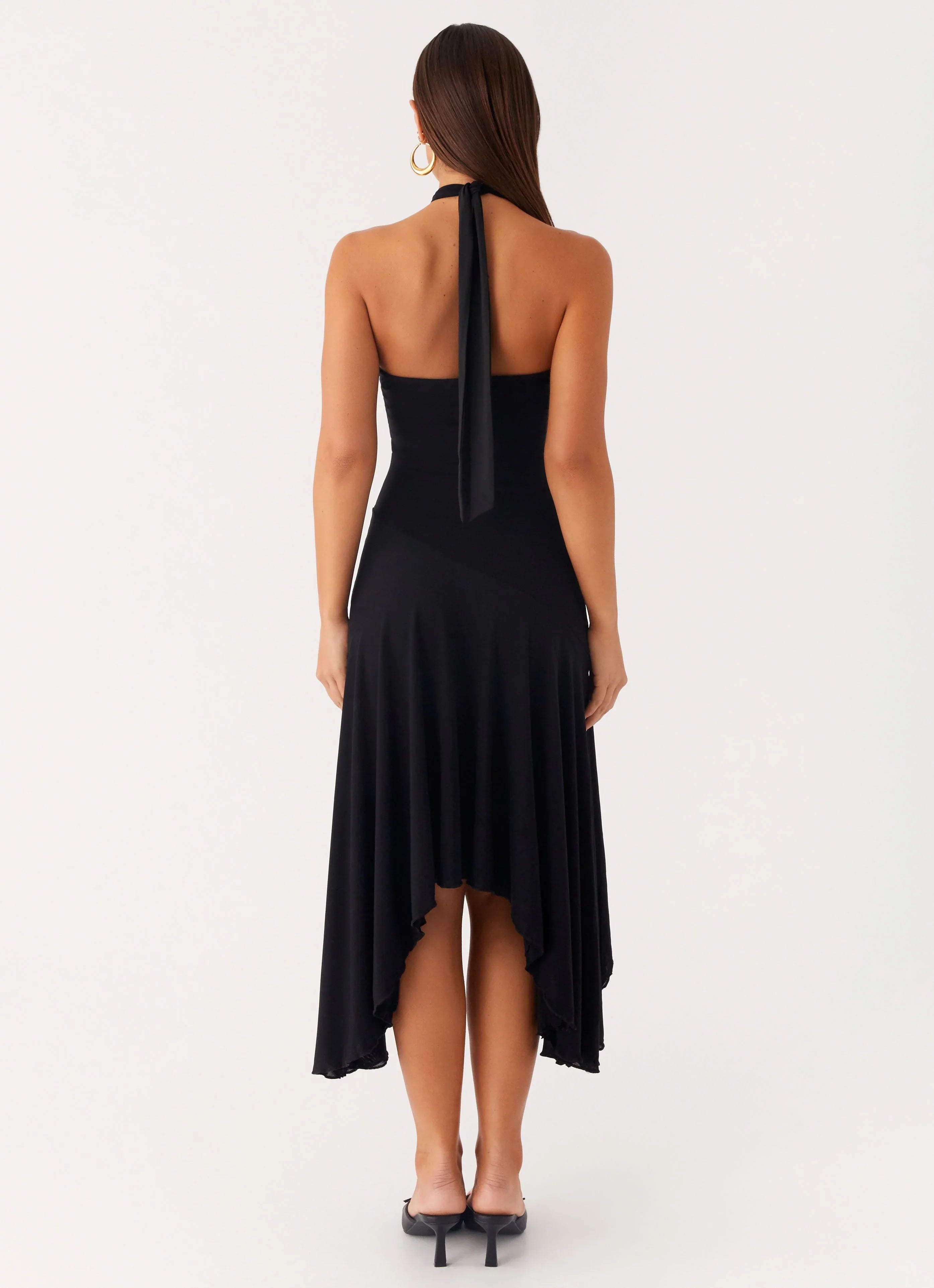 Velvet Sky Midi Dress - Black