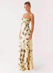 Alisa Strapless Maxi Dress - Buttercream Bliss