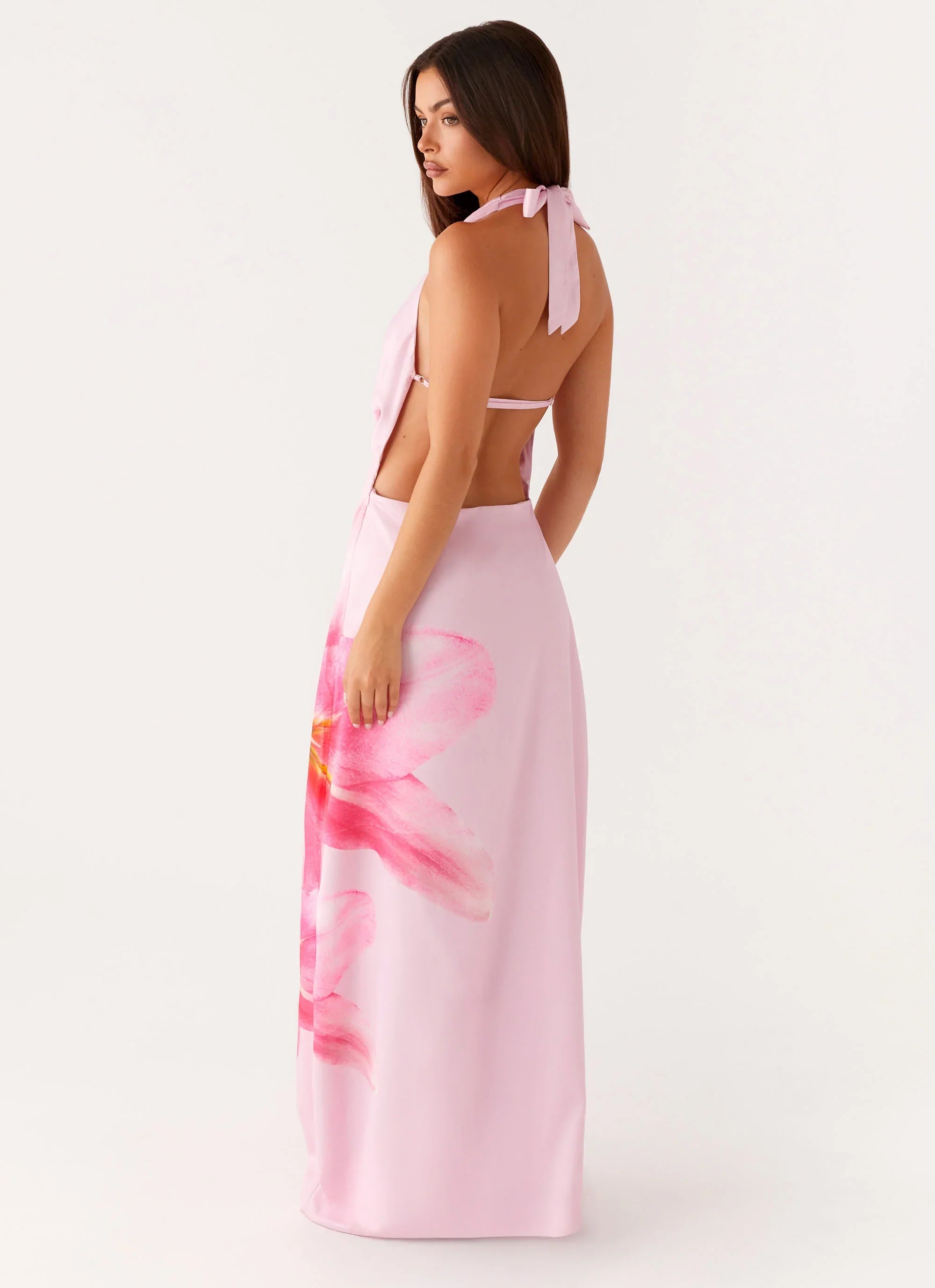 Bryony Cowl Maxi Dress - Pink