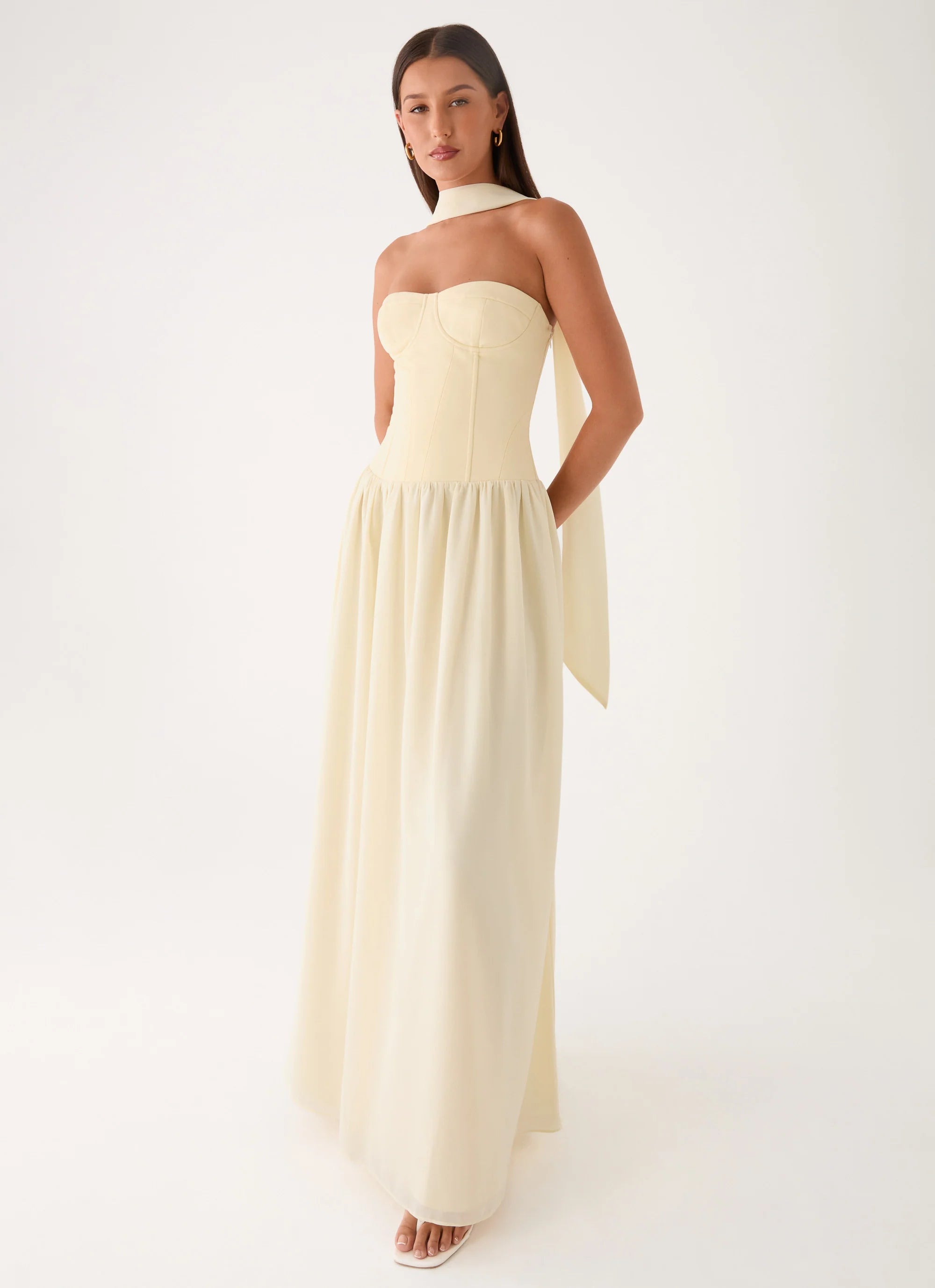 Elianah Scarf Maxi Dress - Yellow