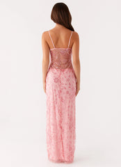 Akira Beaded Maxi Dress - Pink Orange
